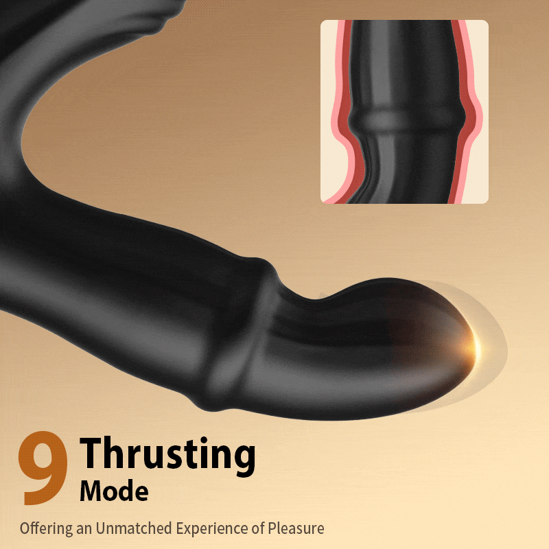 Thrusting Prostate Massager With Double Cock Rings To Improve Erect Experience