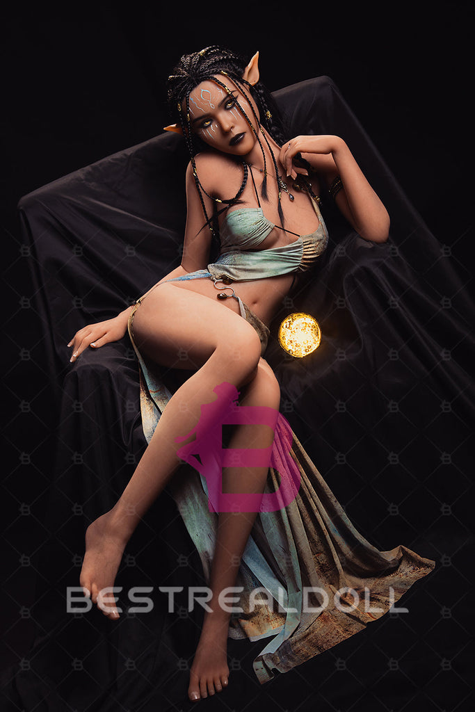 US Stock - YAMIEE Sia Unique Design 157cm #1073E Silicone Head Sex Doll Tanned Skin Small Breasts TPE Body Adult Love Doll